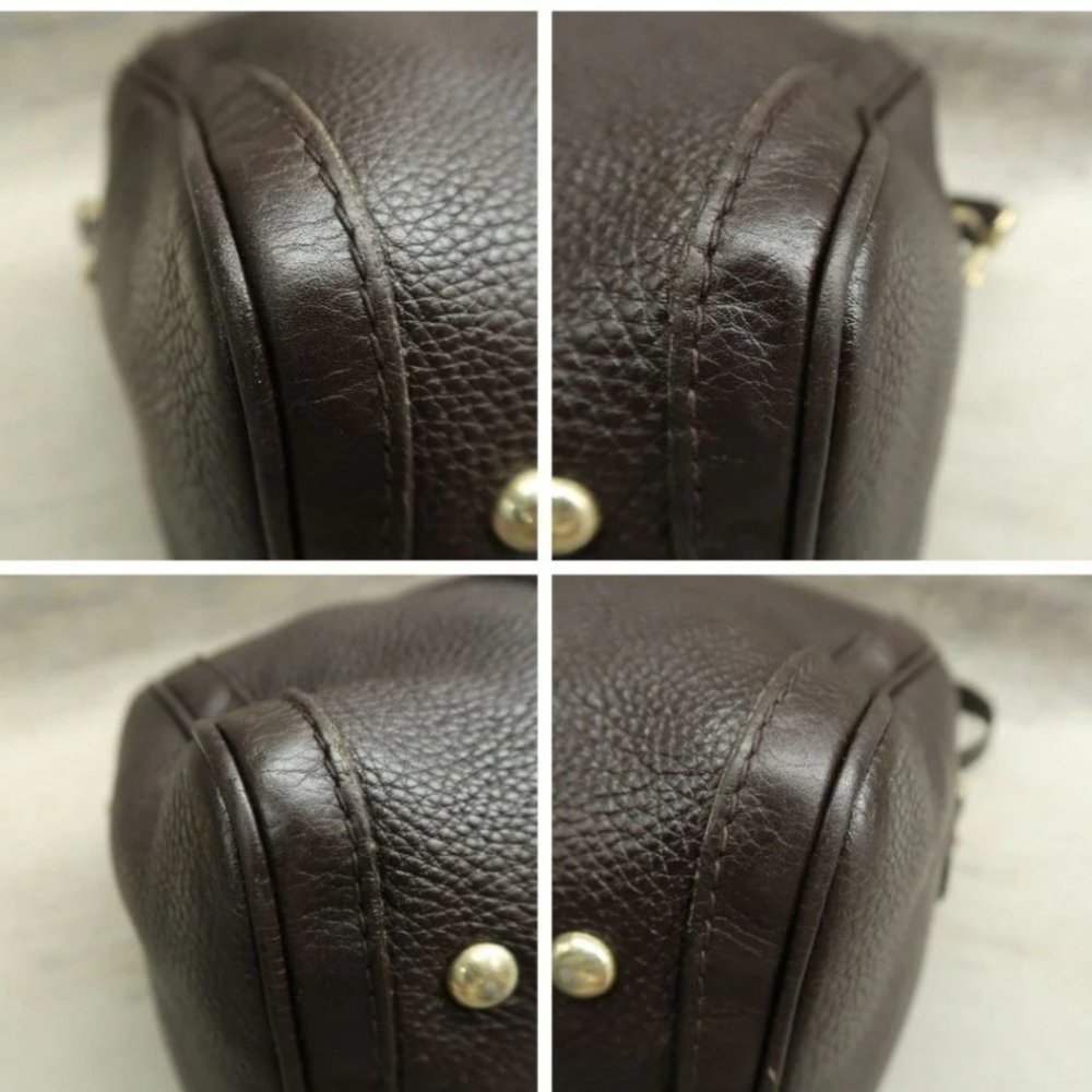 100% Authentic Gucci Boston Brown Leather Satchel Bag - Picture 6 of 12